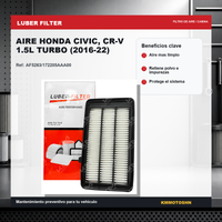 FILTRO DE AIRE HONDA CIVIC, CR-V 1.5L TURBO (2016-22)