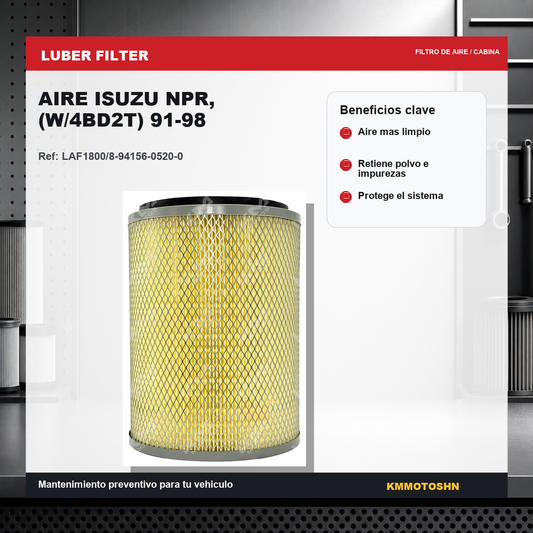 Filtro de aire KMMOTOSHN para Isuzu NPR 91-98 con motor 4BD2T, filtro de aire de alta calidad para camiones.