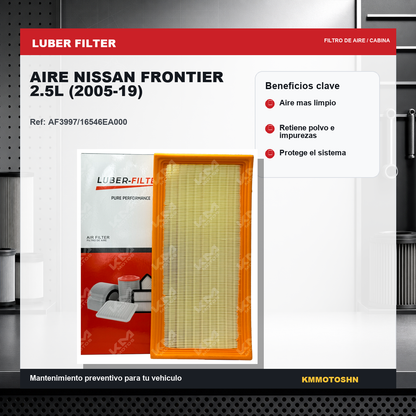 Filtro de aire KMMOTOSHN para Nissan Frontier 2.5L (2005-2019), filtro de aire de reemplazo para mejor rendimiento y filtración.
