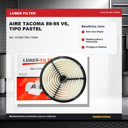 Filtro de aire tipo pastel para Toyota Tacoma 89-95 V6 de la marca XENKAI, mostrando el filtro de aire en color pastel.
