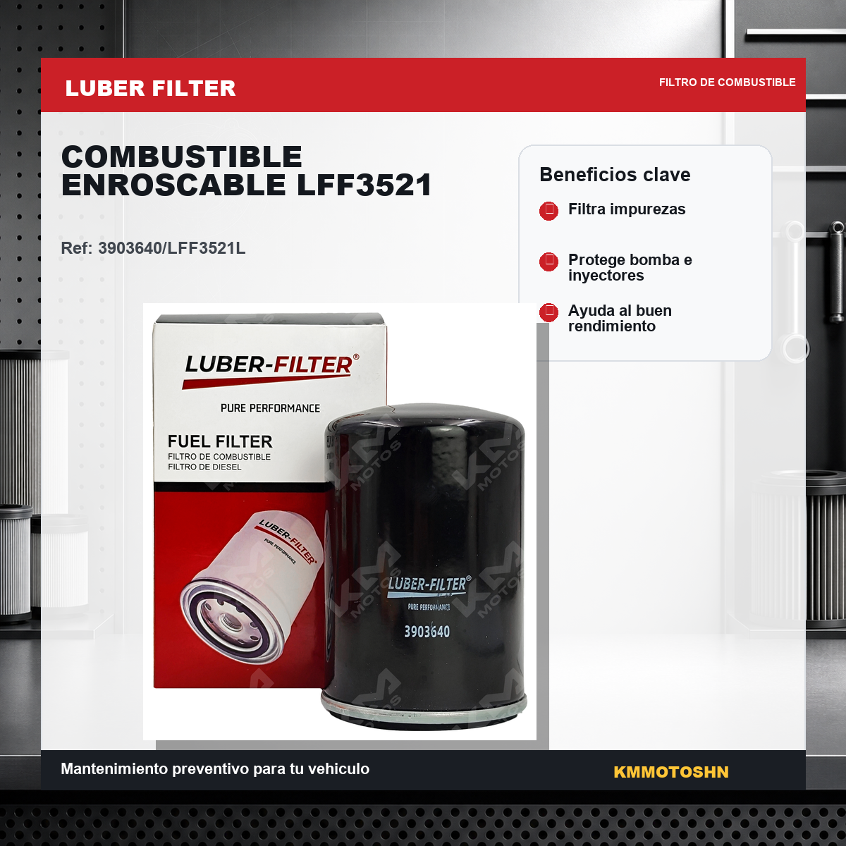 Filtro Luber Filter filtro de combustible enroscable lff3521