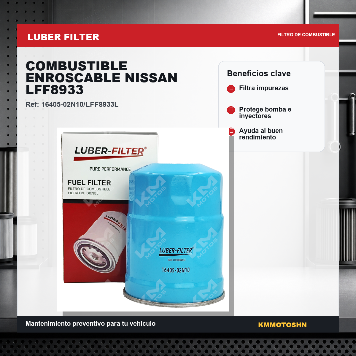 Filtro Luber Filter filtro de combustible enroscable nissan lff8933