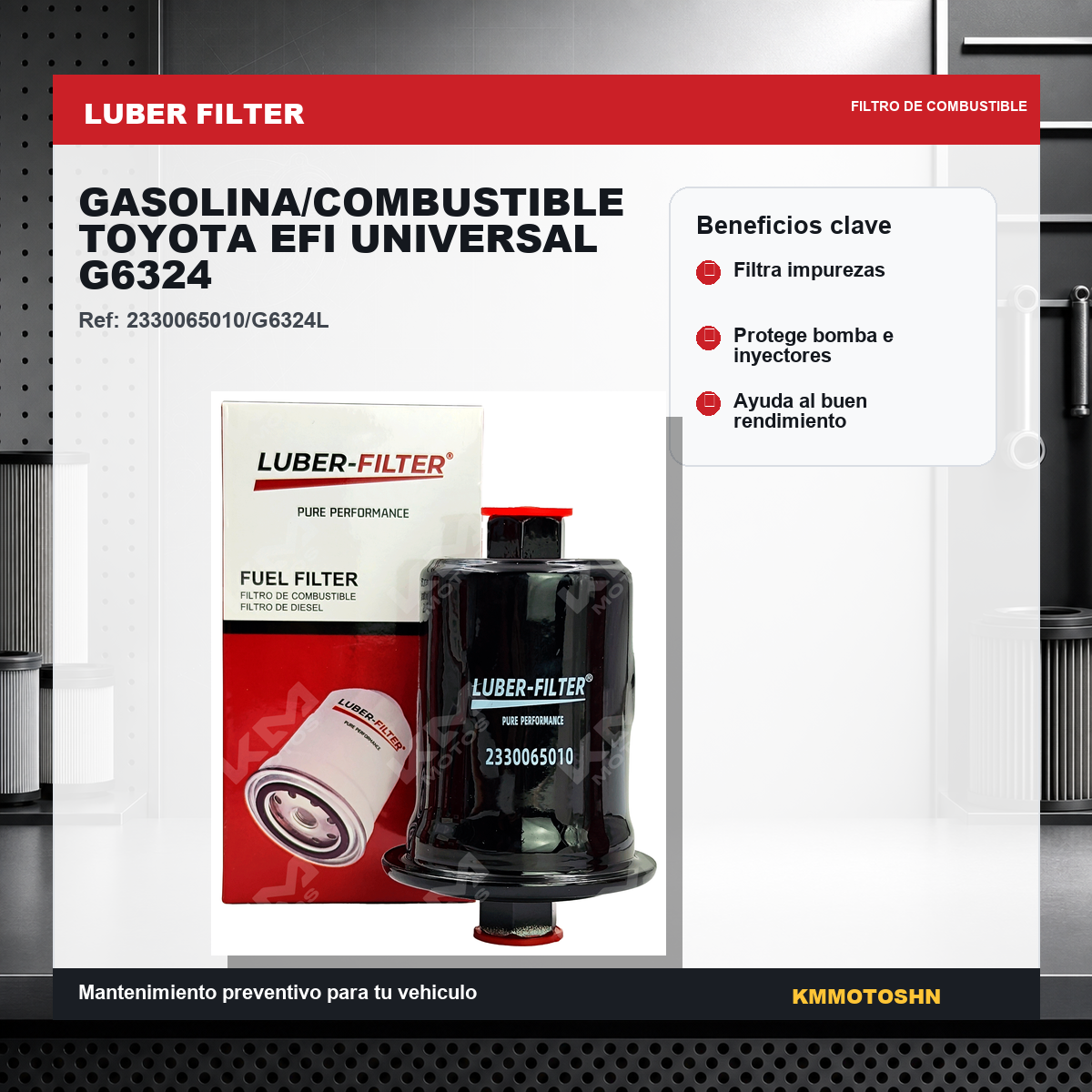 Filtro Luber Filter filtro de gasolina combustible toyota efi universal g6324
