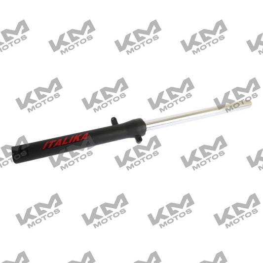 Amortiguador delantero izquierdo Italika FT180/FT200 para sistema de suspensión, imagen del componente original.