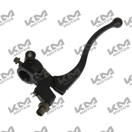 Conjunto de manecilla izquierda para sistema de control DM150 Italika, pieza original F10030070, en color negro.