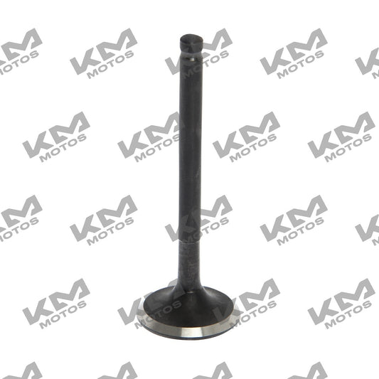 Válvula de escape para ATV150 Italika original, parte del sistema de motor, en color negro con detalles metálicos.