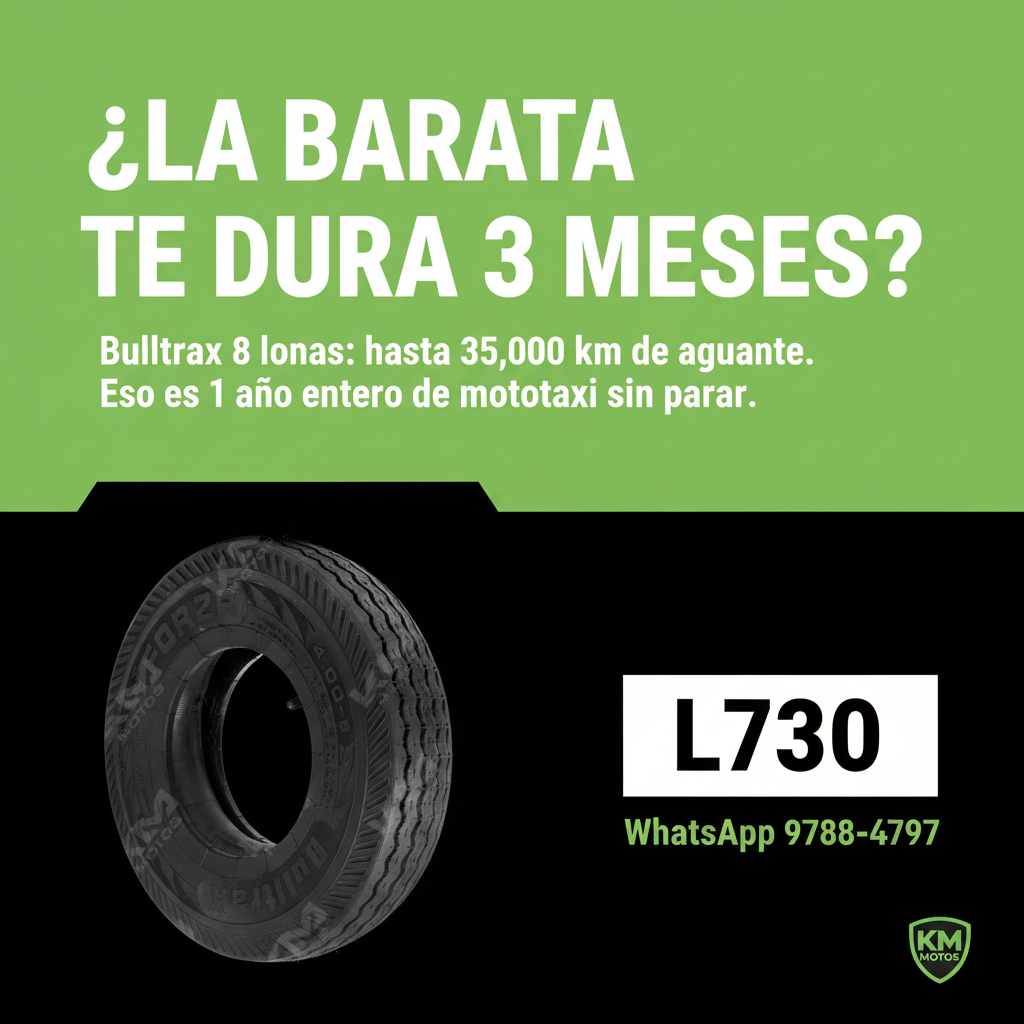 Llanta BULLTRAX 4.00-8 TT con neumático, rueda de tamaño 4.00-8 para maquinaria y vehículos ligeros.