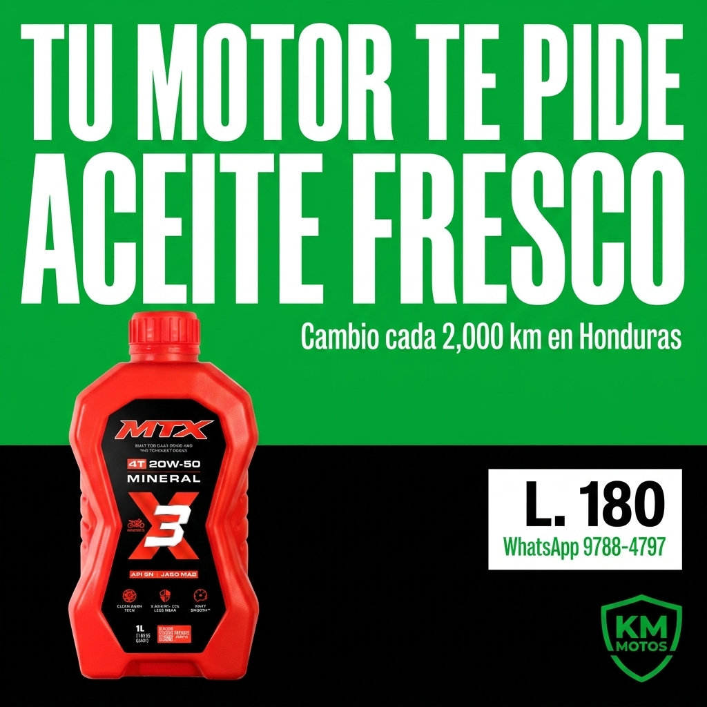 Aceite de motor mineral MTX 20W-50, botella de 1 litro, con etiquetas API SN y JASO MA2, para lubricación de motores.