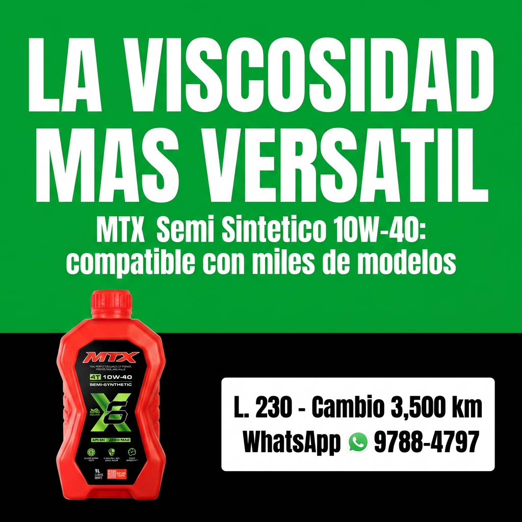 Aceite MTX 10W-40 Semi Sintético L. 230 — compatible con miles de modelos