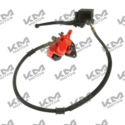 Sistema de frenos del rojo con isotipo para Italika 125z, componente original F14020659, visible en la imagen.