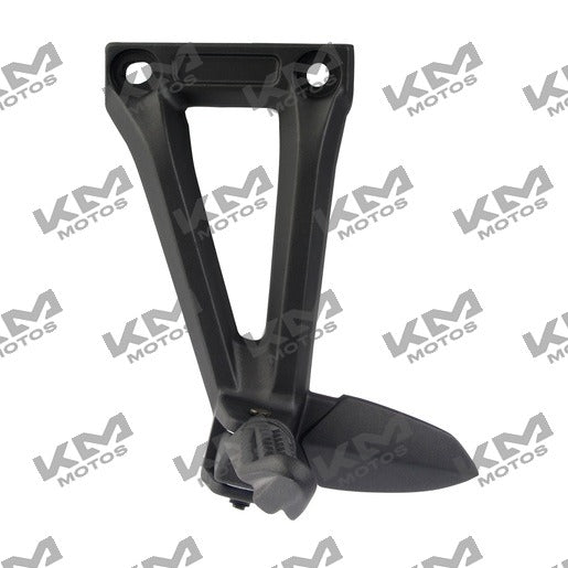 Conjunto de posapie trasero izquierdo para sistema de chasis Italika 250Z, modelo F11010191, en color negro.