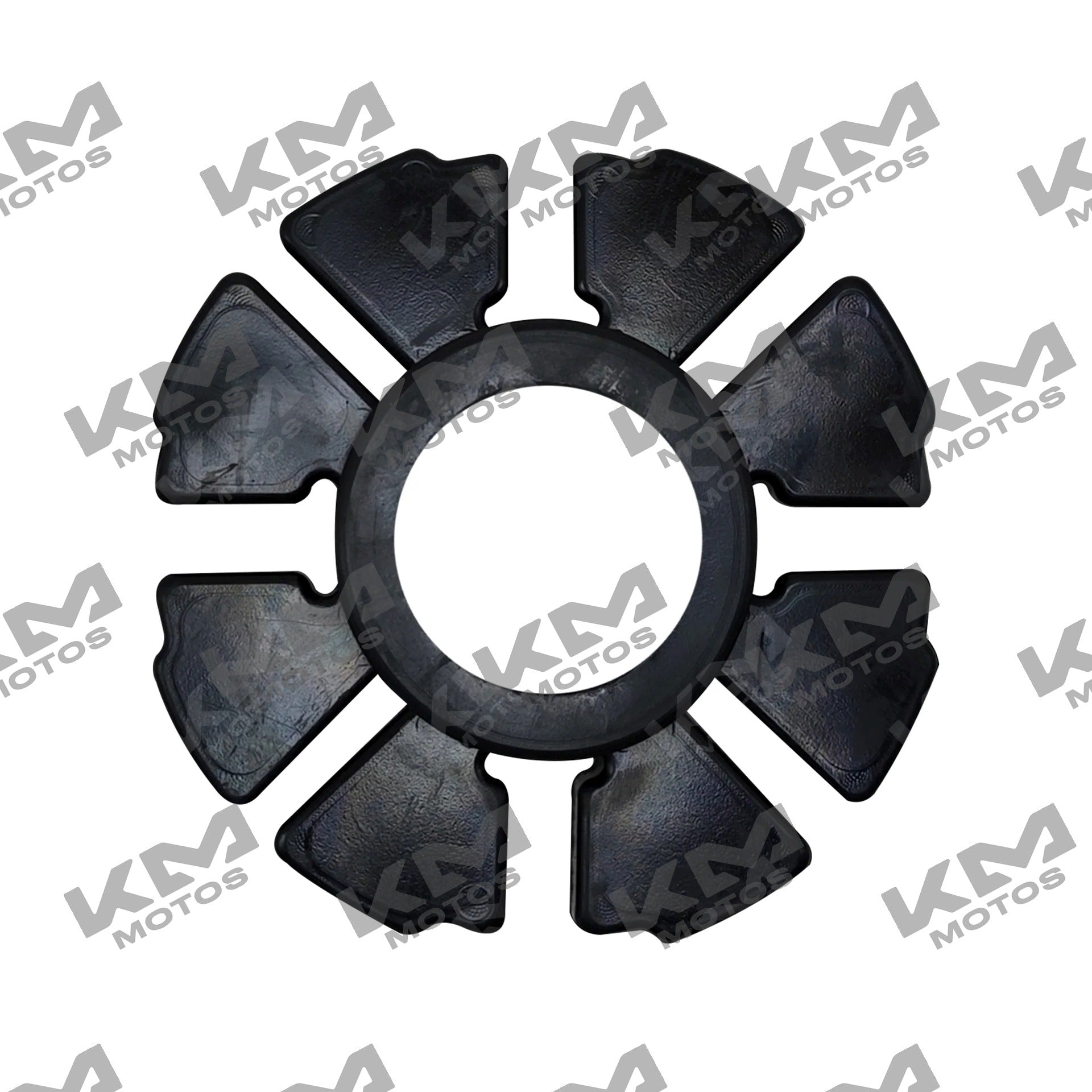 Hules originales para amortiguadores HJ125/TX200/XM200 con bufa de goma, color negro, instalado en el producto.