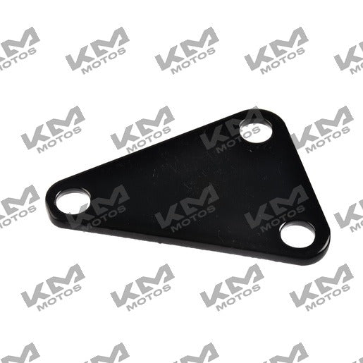 Placa de identificación del sistema de chasis del motor ZDM200 de Italika, modelo F05020215, en color negro con texto en blanco.