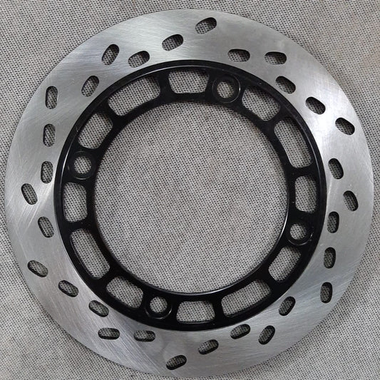 Disco de freno Ki DR200 de acero, con superficie lisa y perforaciones para ventilación, para vehículos de alto rendimiento.