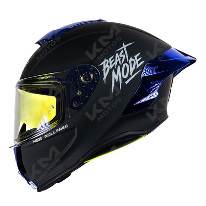 Casco integral HS2 Beast Mode ZL-602 con visera azul fotocromática, tamaño XL, diseñado para motociclistas, con certificación ECE/DOT.