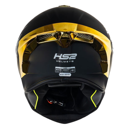 Casco integral HS2 Beast Mode ZL-602 con visor dorada fotocromática, tamaño XL, certificado ECE/DOT, diseño cerrado.