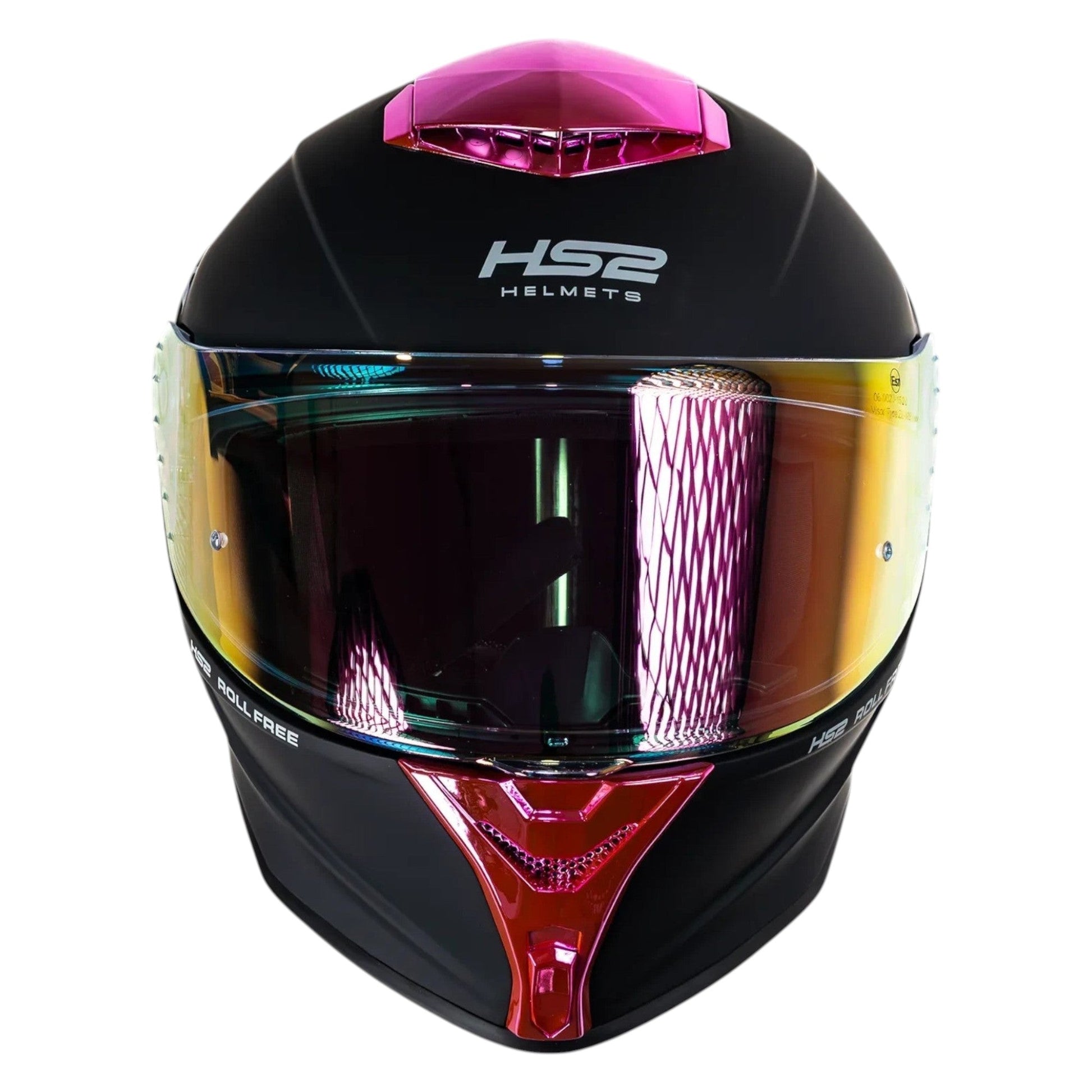 Casco integral HS2 Beast Mode ZL-602 Rosa con visera fotocromática, tamaño L, protección ECE/DOT para motociclistas.