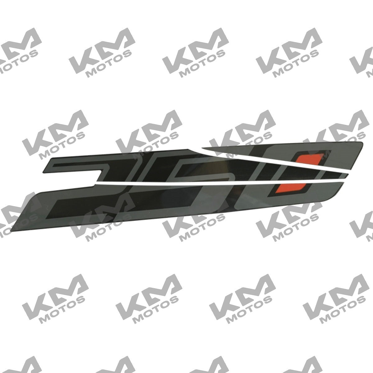 Etiqueta de cubierta de tanque para la motocicleta Italika 250z, accesorio original F13020473, en color negro con detalles decorativos.