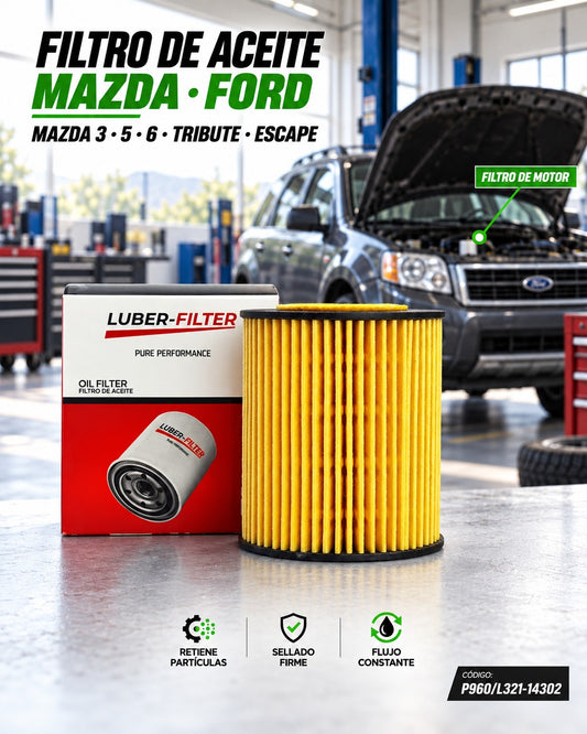 Filtro de aceite KM Motos para Mazda 3.5, 6 Tribute y Ford Escape, elemento de filtro de aceite de alta calidad.