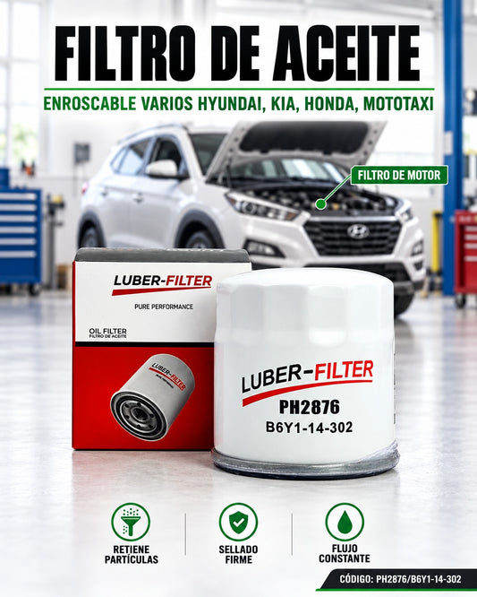 Filtro de aceite enroscable KM Motos para Hyundai, Kia, Honda, moto-taxi, resistente y fácil de instalar.