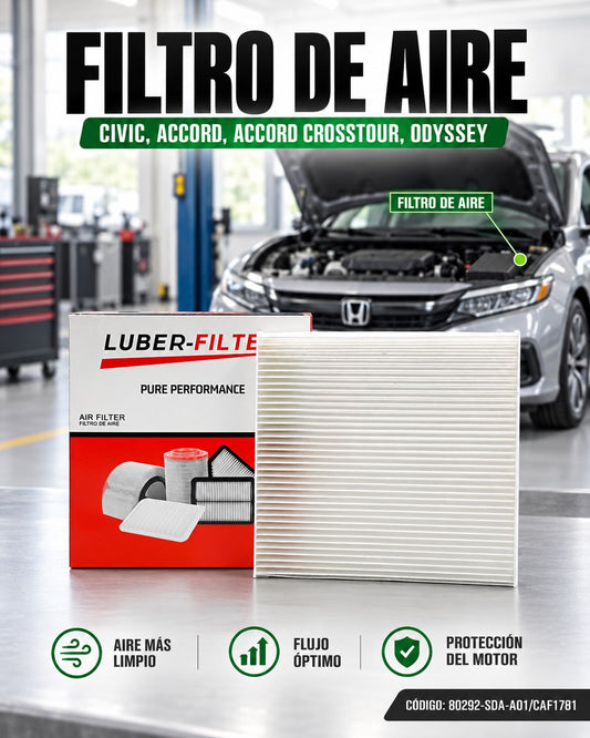 Filtro de aire KM Motos para Honda Civic, Accord, Crosstour y Odyssey, reemplazo de filtro de aire para vehículo.