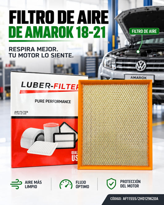 Filtro de aire KMMOTOSHN para Amarok 2018-2021, con elemento de filtración y carcasa resistente, en color negro.