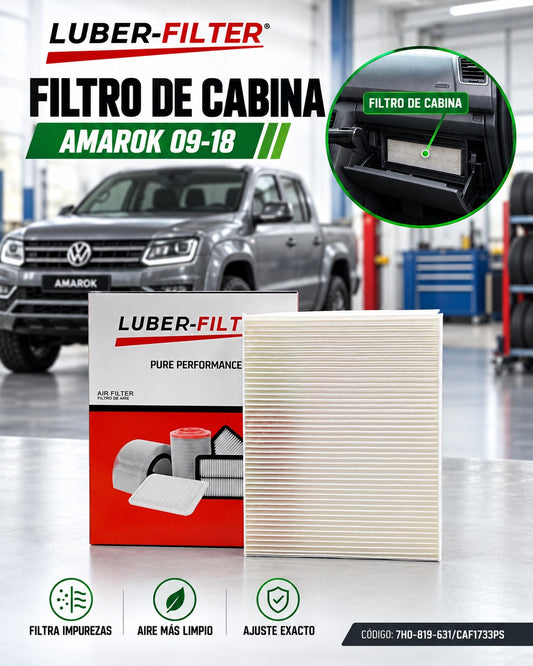 Filtro de aire de cabina KM Motos para Amarok 2009-2018, reemplazo de filtro de aire de cabina para protección del interior.