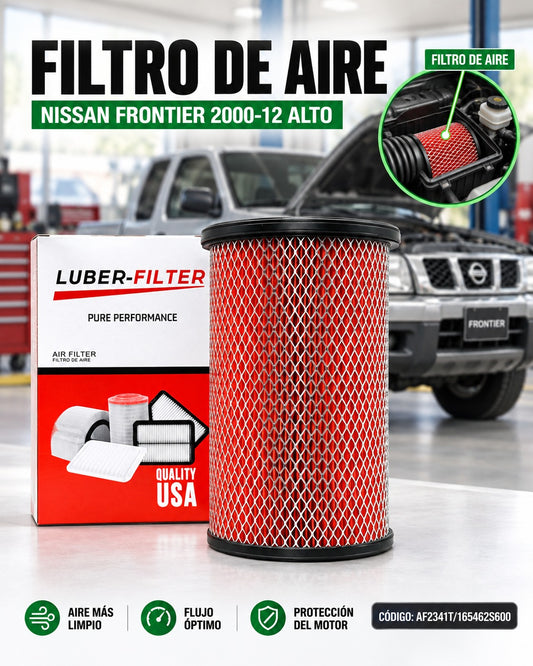 Filtro de aire KMMOTOSHN para Nissan Frontier 2000-2012, filtro de alto rendimiento y durabilidad, visible en la imagen.