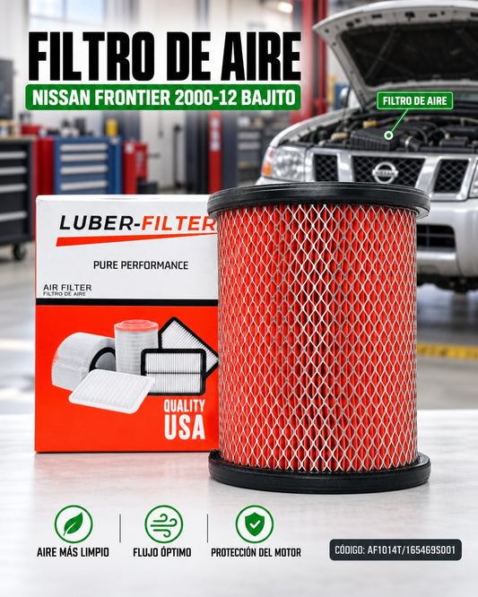 Filtro de aire KMMOTOSHN para Nissan Frontier 2000-2012, filtro de aire de alta calidad, muestra el filtro y su estructura.