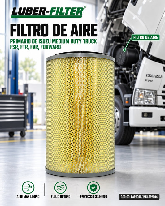 Filtro de aire primario KMMOTOSHN para camiones Isuzu Medium Duty FSR, FTR, FVR y Forward, imagen de filtro de aire.