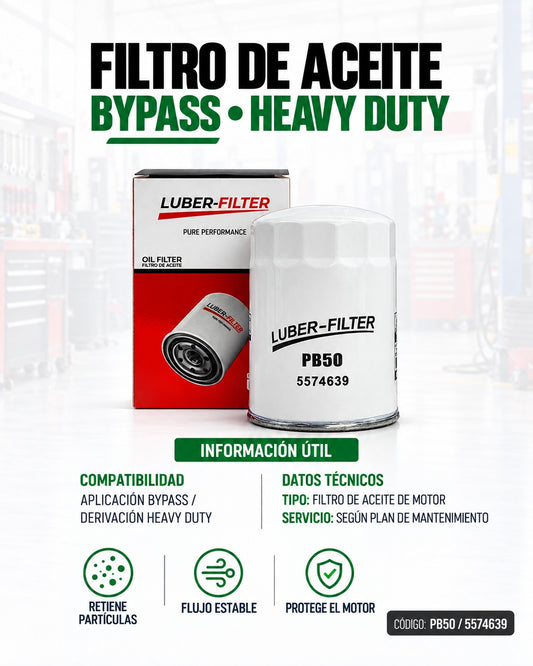 Filtro de aceite enroscable bypass KM Motos, muestra el filtro de aceite en metal con conexiones para montaje en motor.