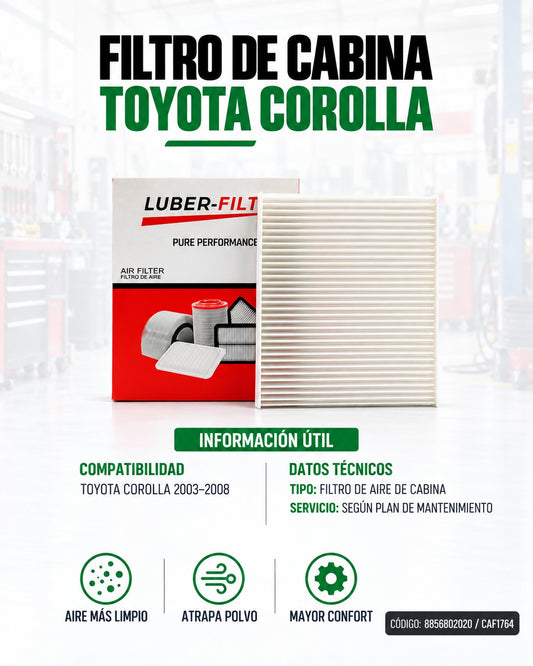 Filtro de aire KM Motos para Toyota Corolla 2003-2008, imagen del filtro de aire de repuesto para motor y rendimiento.