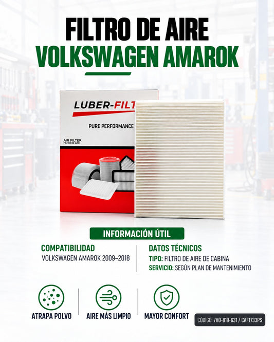 Filtro de aire de cabina KM Motos para Amarok 2009-2018, filtro de aire de alta calidad para protección del interior del vehículo
