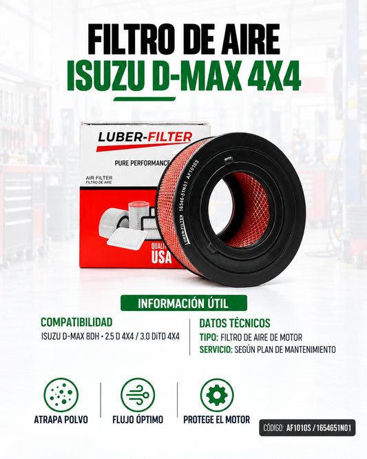 Filtro de aire KMMOTOSHN para Isuzu D-Max (8DH) 2.5D 4x4 y 3.0 DiTD 4x4, componente de motor.