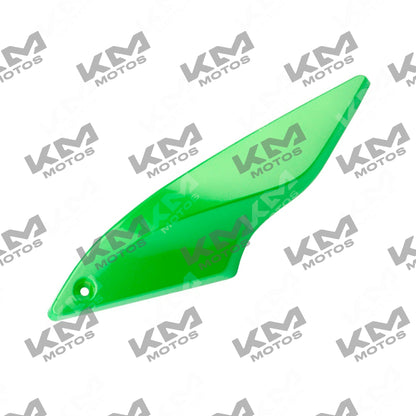 Cubierta izquierda de faro verde limón para 150SZ, plástico original, muestra la pieza de protección del faro de color verde brillante.