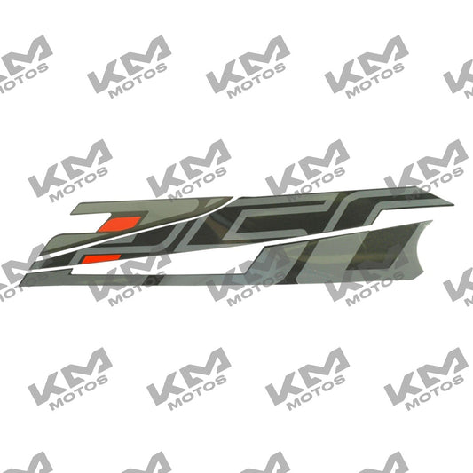 Etiqueta cubierta de tanque para deca izquierda de 250z Italika, accesorio original modelo F13020472 en color negro