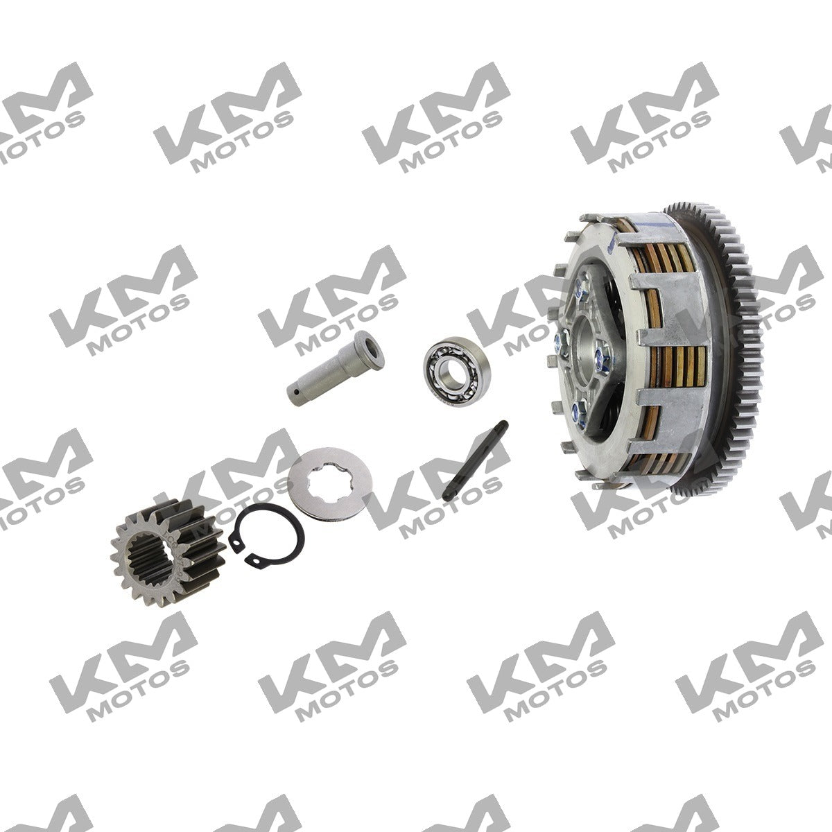 Sistema de motor Italika FT125 Sport, clutch original para motocicleta FT125, con componentes visibles en la imagen.