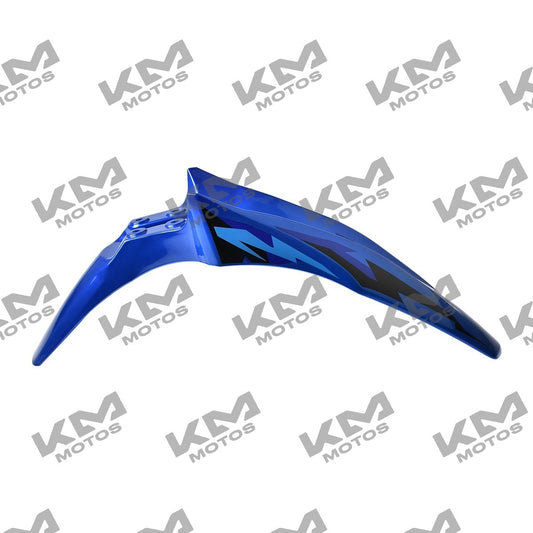 Guardafango delantero azul para Italika DM250, parte del sistema de chasis, en la imagen se muestra el guardafango original.