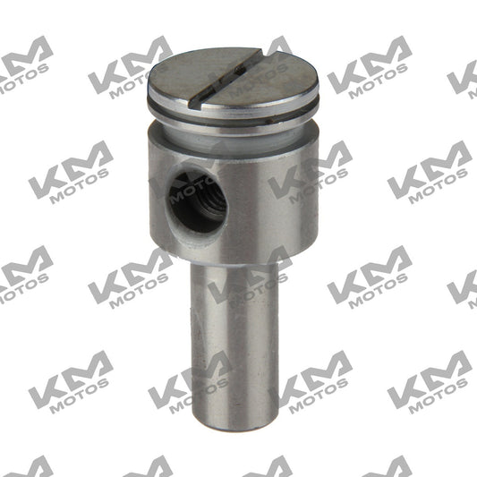 Eje buzo impulsor de válvula para sistema de motor Italika FT200 TS Fiera, pieza original E04040127, en imagen.