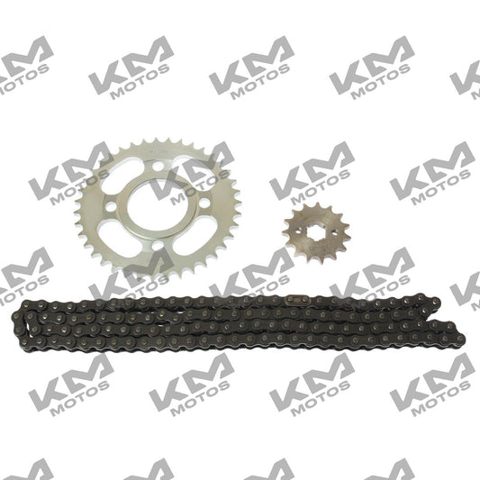 Sistema de tracción Italika RC150 FT150G, kit de arrastre original en imagen, para motocicleta Italika.