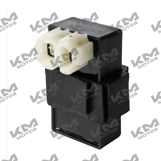 Unidad CDI Bit 150 Italika, componente del sistema eléctrico, muestra el módulo original F06040002 con conexiones y cables.