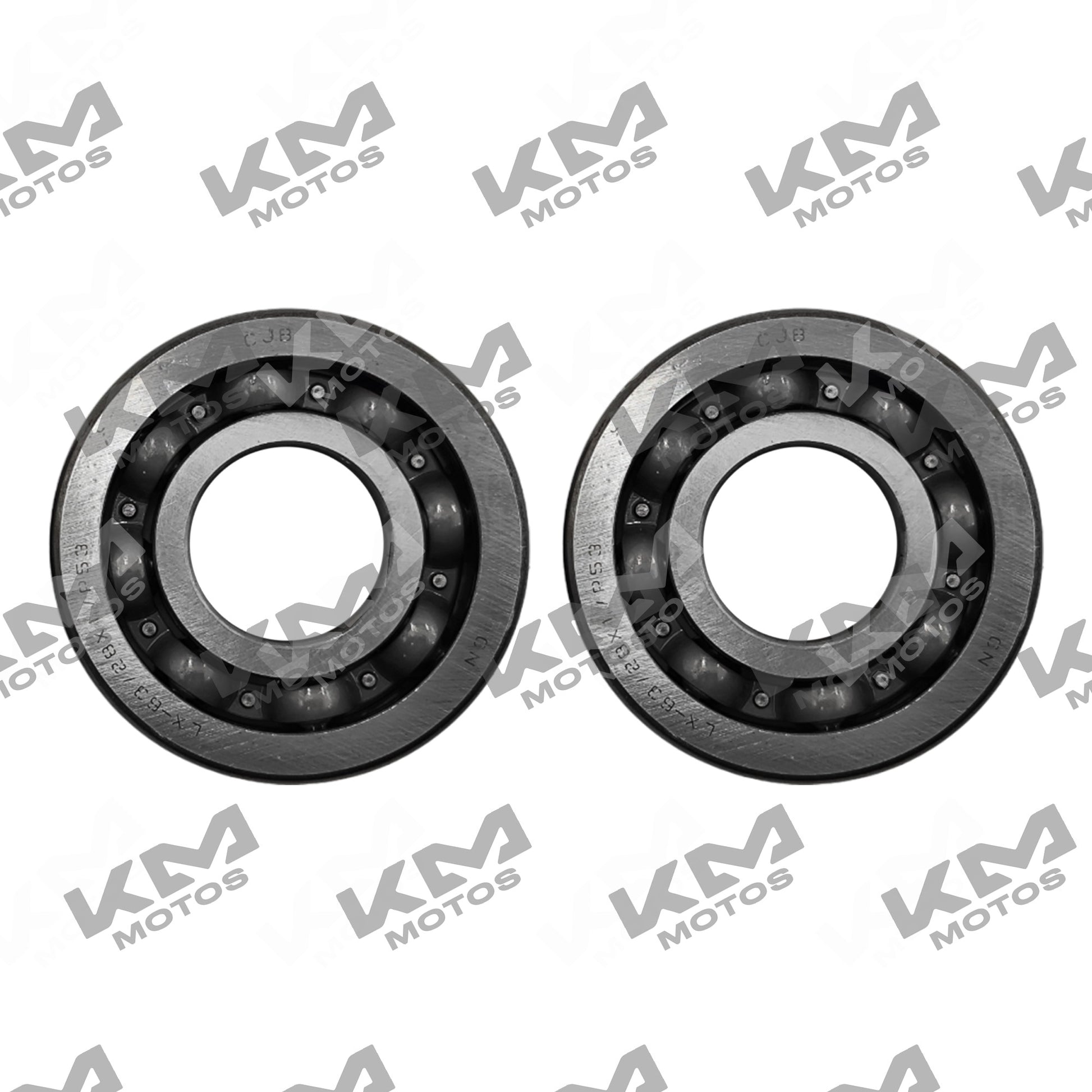 Balero KM Motos LX-63/28X1/P53 con 150Z y 150SZ, balineras de alta calidad para motocicletas, en imagen con componentes metálicos.