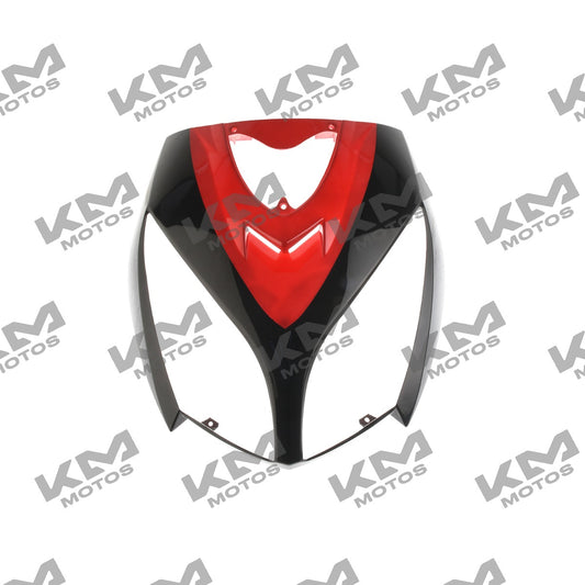 Cubierta frontal negra y roja para sistema de chasis Italika DS150, original modelo F13010749.