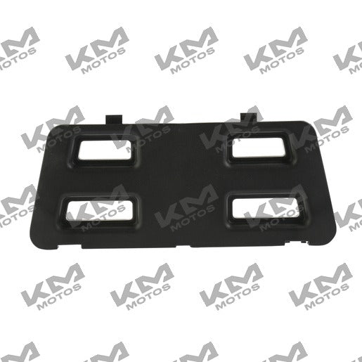 Cubierta para parrilla portaequipaje ATV250 Italika, resistente y original, en color negro con detalles metálicos.