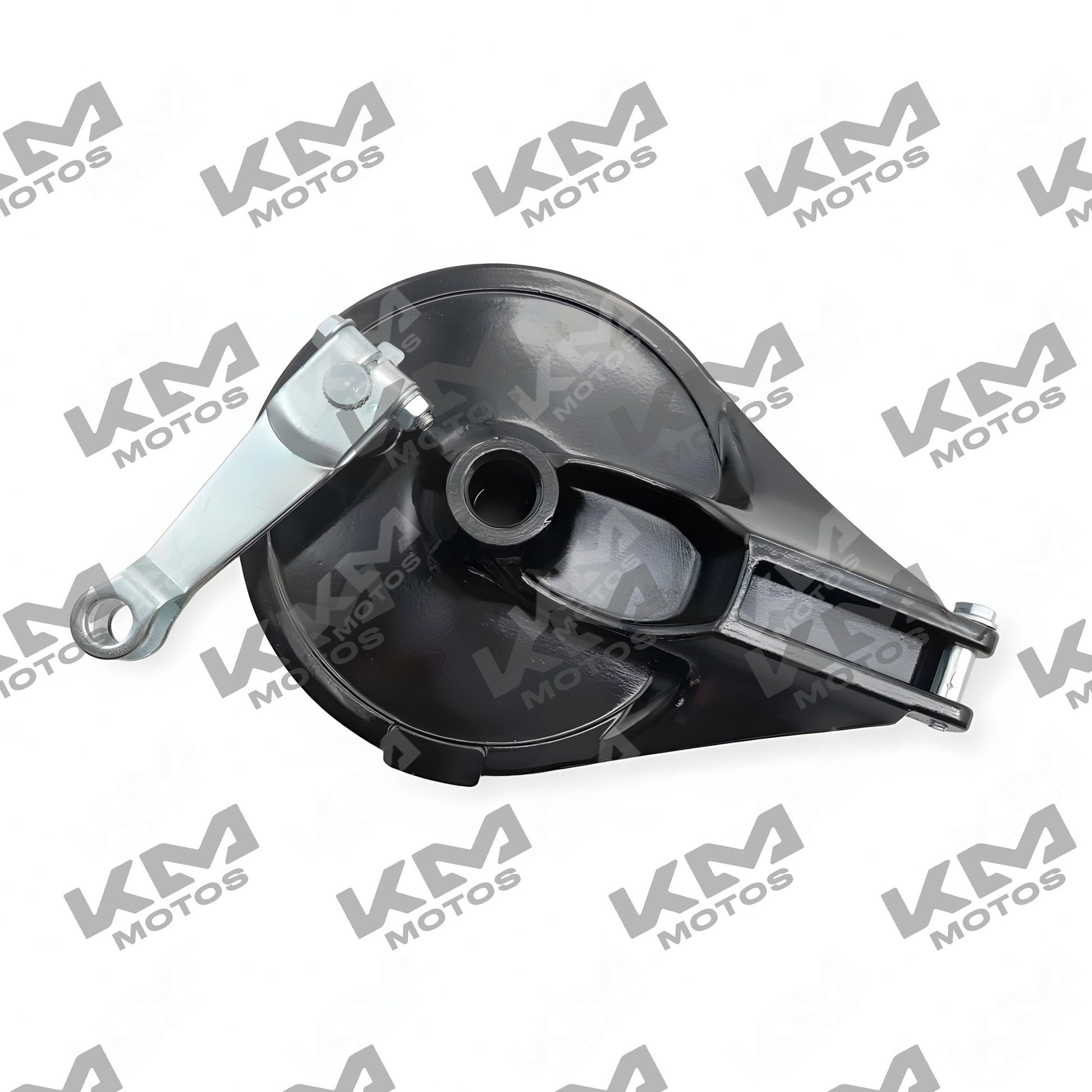 Conjunto de freno trasero KM Motos para FT150, FT150GT y FT150 GT en color grafito, con componentes visibles y detalles.