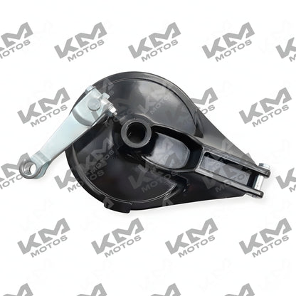 Conjunto de freno trasero KM Motos para FT150, FT150GT y FT150 GT en color grafito, con componentes visibles y detalles.