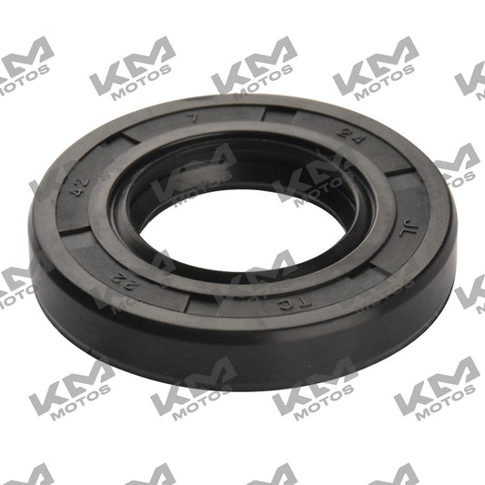 Sello de aceite original Italika F15040165 para sistema de motor, tamaño 22x42x7 mm, en estado nuevo y visible en la imagen.