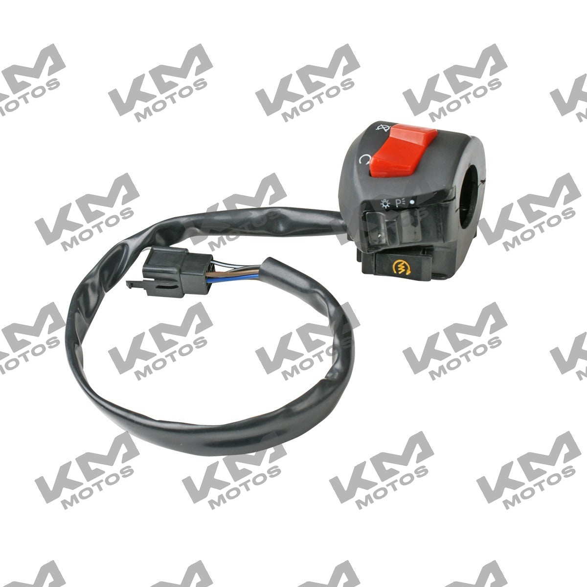 Conjunto de mando derecho para sistema eléctrico Italika RT180, FT180, FT200 y Fiera 200, en color negro y diseño original.