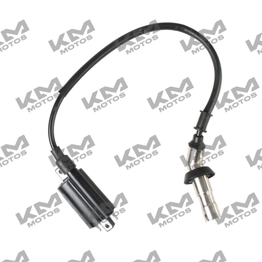 Bobina de ignición naranja para ATV200 Italika, sistema eléctrico original F06060082, muestra la bobina en color naranja.