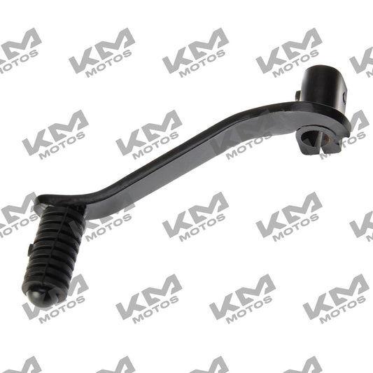 Sistema de chasis para pedal de cambios Italika 150Z/150SZ, componente original F11030201, en color negro.